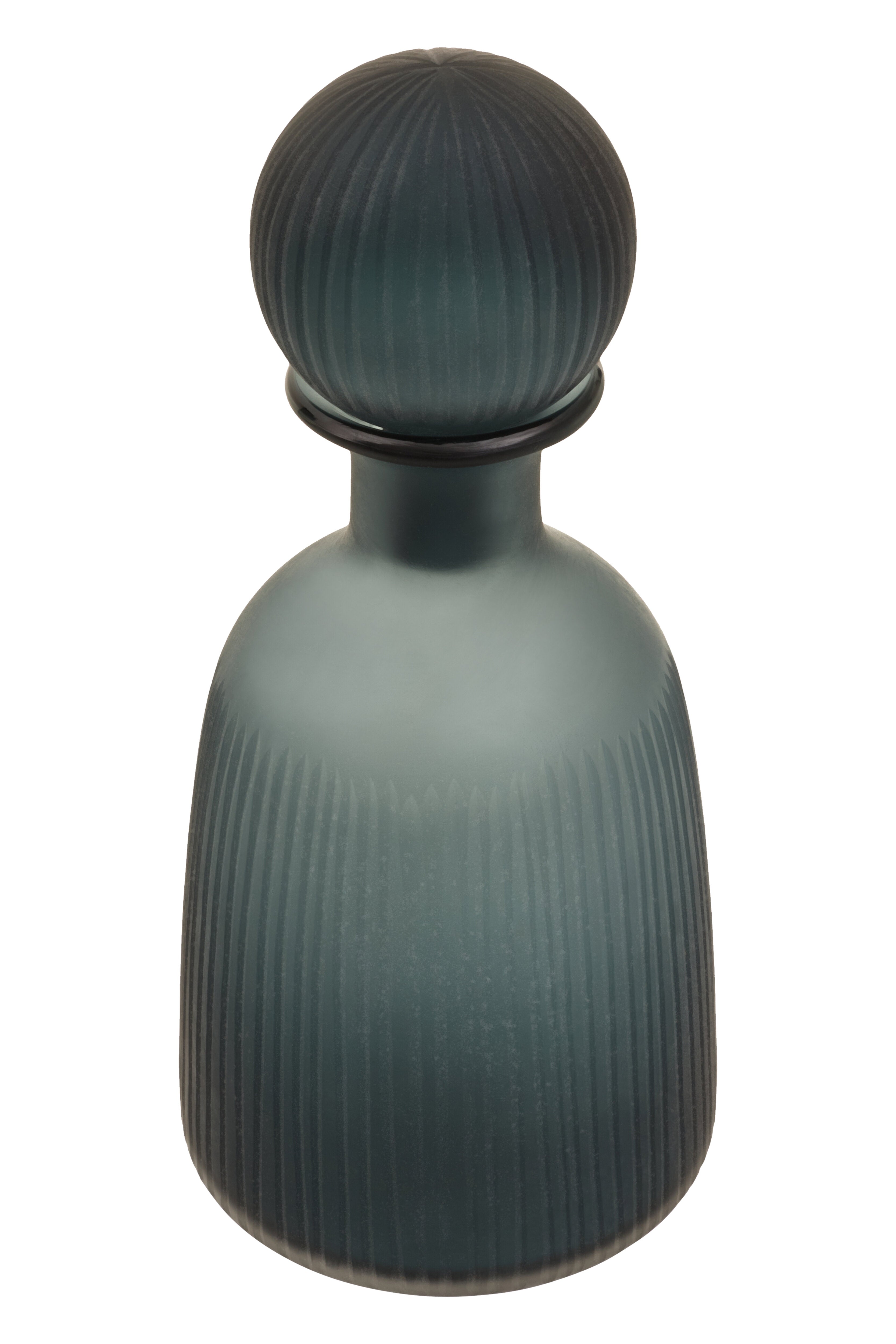 Camilla Frosted Blue Glass Bottle Vase | Medium
